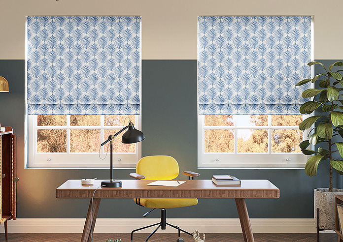 Gentle Palm, Navy - Roman Blind - Image 3